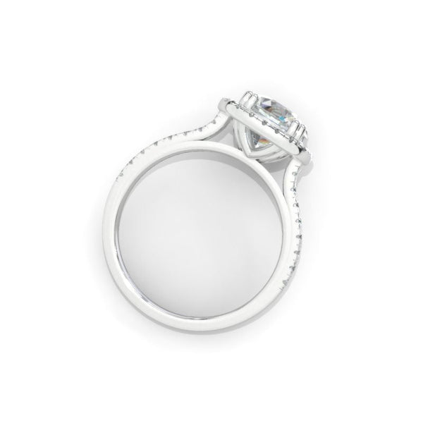 2 Carat Moissanite Diamond Round Cut Halo White Gold Engagement  Ring