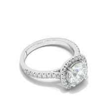 Load image into Gallery viewer, 2 Carat Moissanite Diamond Round Cut Halo White Gold Engagement  Ring
