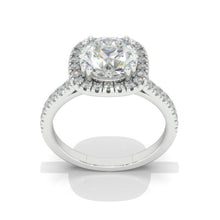 Load image into Gallery viewer, 2 Carat Moissanite Diamond Round Cut Halo White Gold Engagement  Ring
