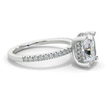Load image into Gallery viewer, 2 Carat Cushion Giliarto Moissanite Hidden Halo Engagement Ring
