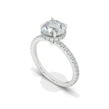 Load image into Gallery viewer, 2 Carat Hidden Halo Giliarto Moissanite Diamond White Gold Engagement  Ring

