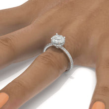 Load image into Gallery viewer, 2 Carat Hidden Halo Giliarto Moissanite Diamond White Gold Engagement  Ring
