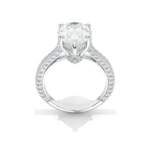 Load image into Gallery viewer, 3 Carat Pear Cut Giliarto Moissanite Hidden Halo Engagement Ring
