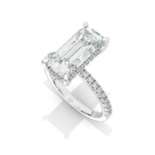 Load image into Gallery viewer, 5 Carat Giliarto Radiant Moissanite Hidden Halo Engagement 14K White Gold Ring

