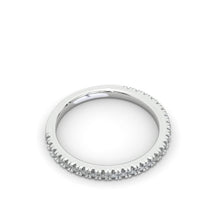Load image into Gallery viewer, 14K Solid Gold Eternity Band Set With Micro Pave Moissanite | 14K Weddings Bands | Thin Band | Stacking Ring

