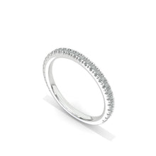 Load image into Gallery viewer, 14K Solid Gold Eternity Band Set With Micro Pave Moissanite | 14K Weddings Bands | Thin Band | Stacking Ring
