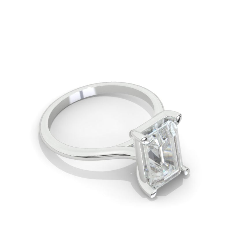 4 Carat Unique Emerald Moissanite Engagement Ring