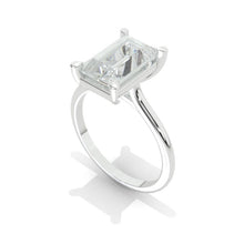Load image into Gallery viewer, 4 Carat Unique Emerald Moissanite Engagement Ring
