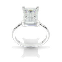 Load image into Gallery viewer, 4 Carat Unique Emerald Moissanite Engagement Ring4 Carat Unique Emerald Moissanite Engagement Ring
