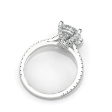 Load image into Gallery viewer, 3 Carat Oval Moissanite hidden Halo Engagement Ring
