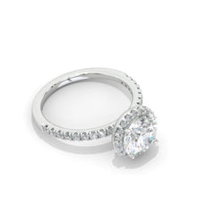Load image into Gallery viewer, 2 Carat Moissanite Diamond Round Cut Halo White Gold Engagement  Ring
