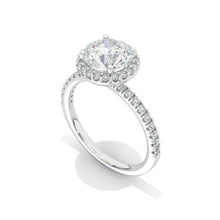Load image into Gallery viewer, 2 Carat Moissanite Diamond Round Cut Halo White Gold Engagement  Ring
