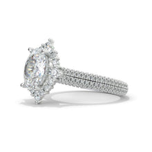 Load image into Gallery viewer, Vintage Style 10x8mm Oval Cut Giliarto Moissanite Diamond White Gold Engagement Ring
