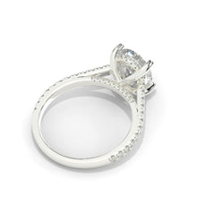 Load image into Gallery viewer, 3 Carat Moissanite Diamond Oval Cut Hidden Halo Rose Gold Engagement  Ring
