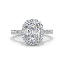 Load image into Gallery viewer, 3Ct Cushion Moissanite 14K White Engagement Ring, Cushion Halo Engagement Ring
