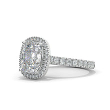 Load image into Gallery viewer, 3Ct Cushion Moissanite 14K White Engagement Ring, Cushion Halo Engagement Ring

