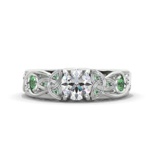 Load image into Gallery viewer, 1.0 Carat Moissanite Celtic Engagement Ring 14K White Gold

