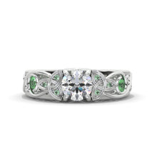 Load image into Gallery viewer, 1.0 Carat Moissanite Celtic Engagement Ring 14K White Gold
