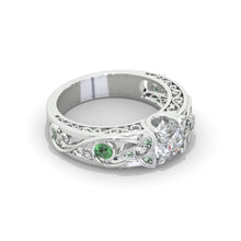 Load image into Gallery viewer, 1.0 Carat Moissanite Celtic Engagement Ring 14K White Gold
