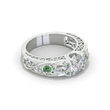 Load image into Gallery viewer, 1.0 Carat Moissanite Celtic Engagement Ring 14K White Gold
