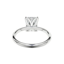 Load image into Gallery viewer, 3 Carat Giliarto-Flower Setting Emerald Shaped Step Cut Moissanite 14K White Gold Engagement Ring
