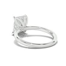 Load image into Gallery viewer, 3 Carat Giliarto-Flower Setting Emerald Shaped Step Cut Moissanite 14K White Gold Engagement Ring
