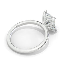 Load image into Gallery viewer, 3 Carat Giliarto-Flower Setting Emerald Shaped Step Cut Moissanite 14K White Gold Engagement Ring
