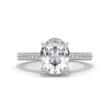 Load image into Gallery viewer, Luxury 3 Carat Oval Moissanite Hidden Halo Gold Engagement Ring
