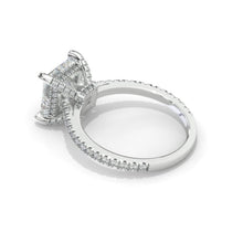Load image into Gallery viewer, 3 Carat Princess Cut Moissanite Giliarto Hidden Halo Gold Engagement Ring
