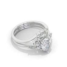 Load image into Gallery viewer, 14K White Gold 1.5 Carat Pear Moissanite Engagement Ring. Eternity Ring Set

