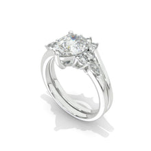 Load image into Gallery viewer, 14K White Gold 1.5 Carat Pear Moissanite Engagement Ring. Eternity Ring Set
