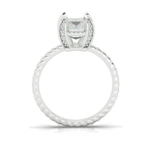 Load image into Gallery viewer, 3Ct Emerald Shaped Step Cut Moissanite Gold Engagement Ring
