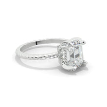 Load image into Gallery viewer, 3Ct Emerald Shaped Step Cut Moissanite Gold Engagement Ring
