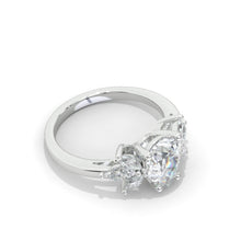 Load image into Gallery viewer, Pear Shaped Moissanite Engagement Ring. Vintage Unique Marquise Cut Cluster Engagement Ring
