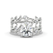 Load image into Gallery viewer, 2 Carat Moissanite Twig Floral White Gold Engagement  Ring Set

