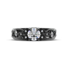 Load image into Gallery viewer, Moissanite Celtic Engagement Ring 14K Black Gold
