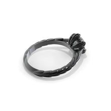 Load image into Gallery viewer, 2 Carat Moissanite  Floral 6 Prongs 14K Black Gold Engagement Ring

