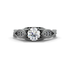 Load image into Gallery viewer, 14K Black Gold Moissanite Celtic Engagement Ring
