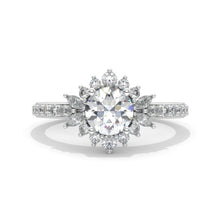Load image into Gallery viewer, 14K White Gold 1 Carat Moissanite Halo Engagement Ring
