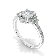 Load image into Gallery viewer, 14K White Gold 1 Carat Moissanite Halo Engagement Ring

