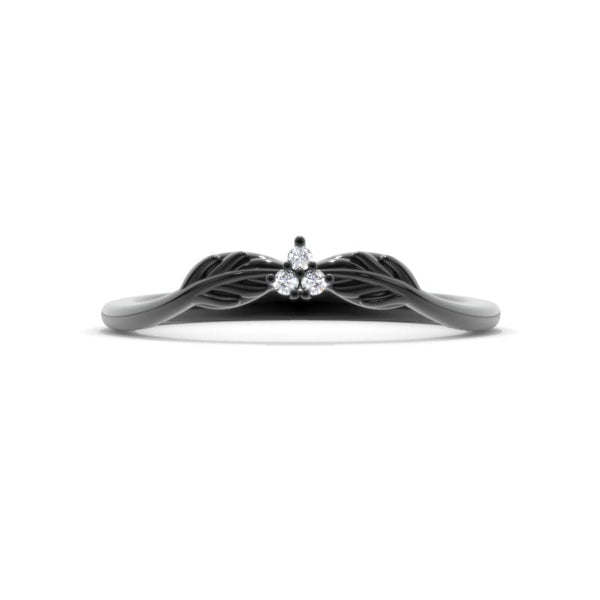 Celtic Moissanite Stackable 14K Black Gold Ring