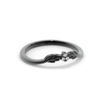 Load image into Gallery viewer, Celtic Moissanite Stackable 14K Black Gold Ring
