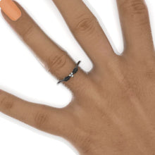 Load image into Gallery viewer, Celtic Moissanite Stackable 14K Black Gold Ring
