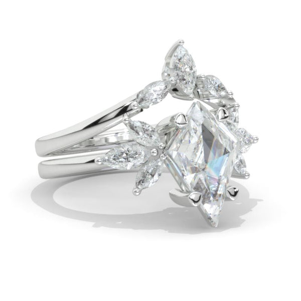 3 Carat Kite Moissanite Engagement Ring. 3CT Fancy Shape Moissanite Ring