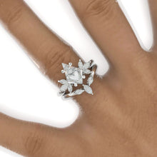 Load image into Gallery viewer, 3 Carat Kite Moissanite Engagement Ring. 3CT Fancy Shape Moissanite Ring Set
