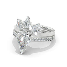 Load image into Gallery viewer, 3 Carat Kite Moissanite Engagement Ring. 3CT Fancy Shape Moissanite Ring Set

