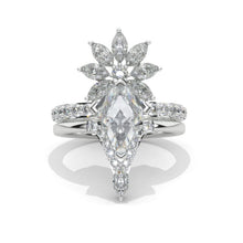 Load image into Gallery viewer, 3 Carat Kite Moissanite Engagement Ring. 3CT Fancy Shape Moissanite Ring Set
