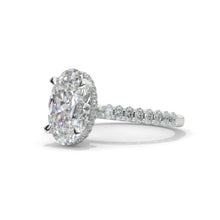 Load image into Gallery viewer, 4 Carat Oval Cut  Giliarto Moissanite Hidden Halo White Gold Engagement Ring
