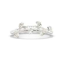 Load image into Gallery viewer, Leaf Engagement Ring. Gold Floral Twig Eternity Ring
