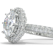 Load image into Gallery viewer, 3 Carat Oval Cut Giliarto Moissanite Double Halo  White Gold Engagement Ring
